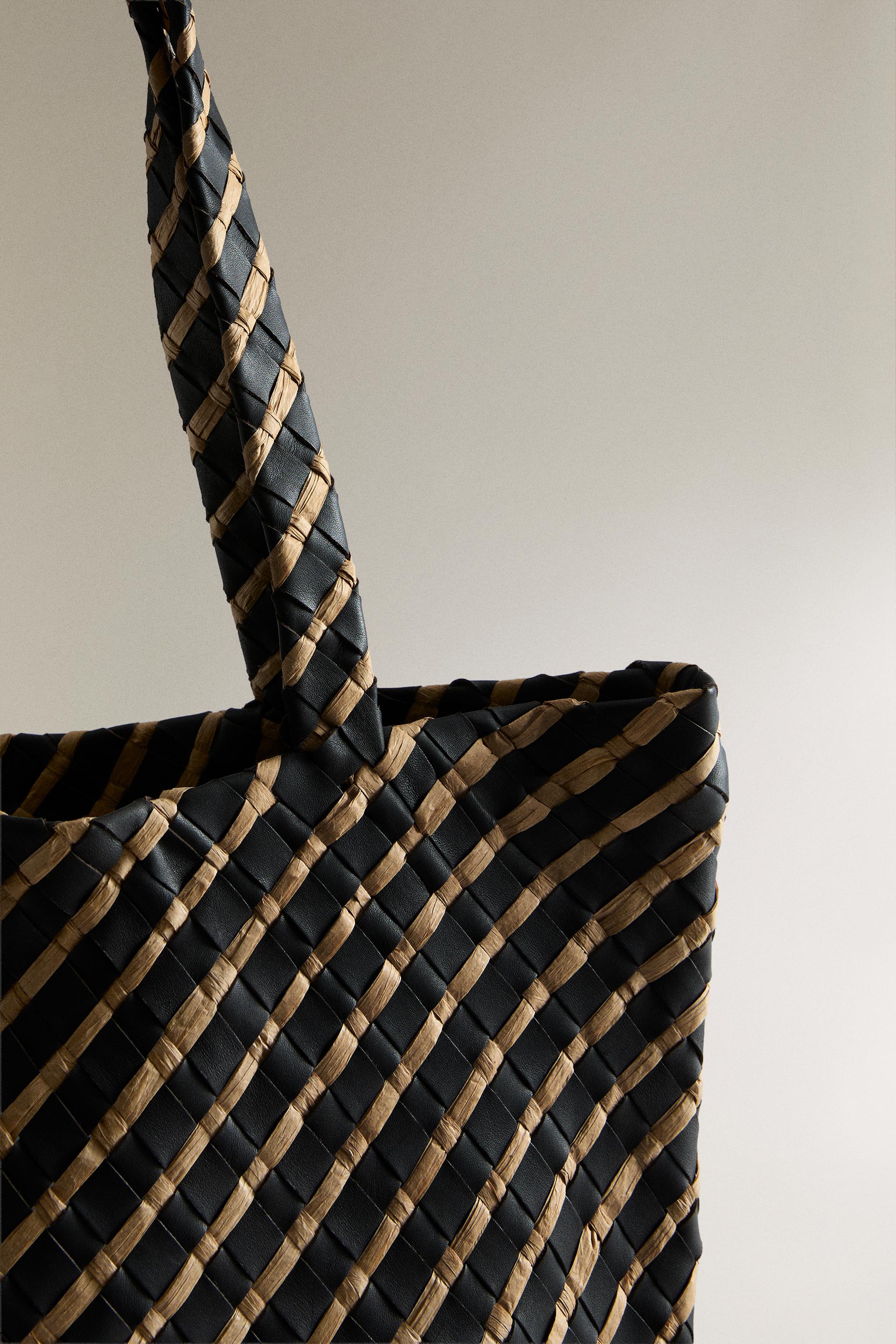 BRAIDED LEATHER TOTE BAG